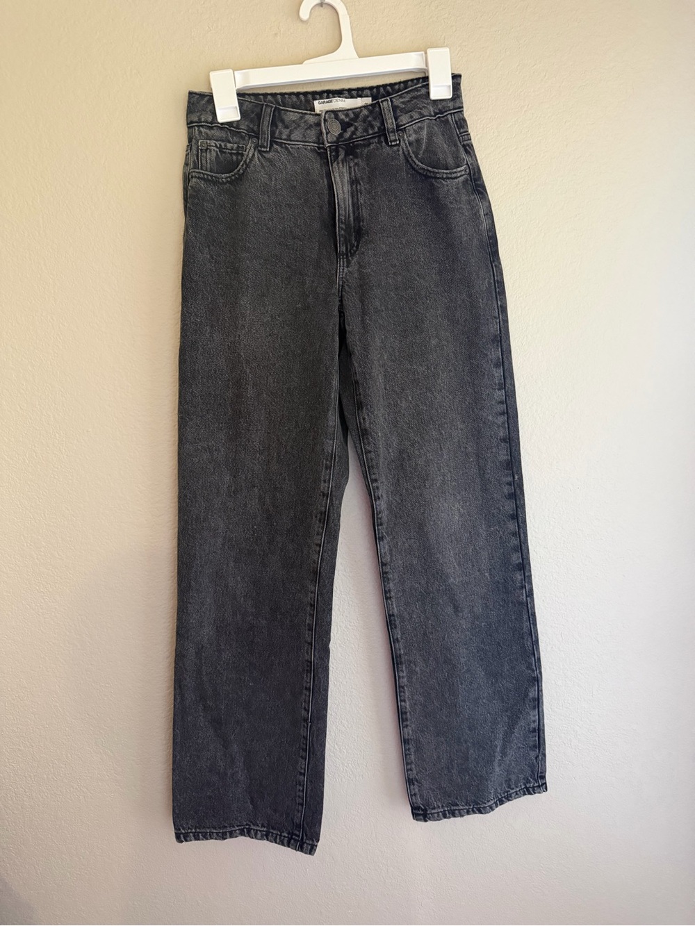 Garage Black Denim Straight-Leg Jeans